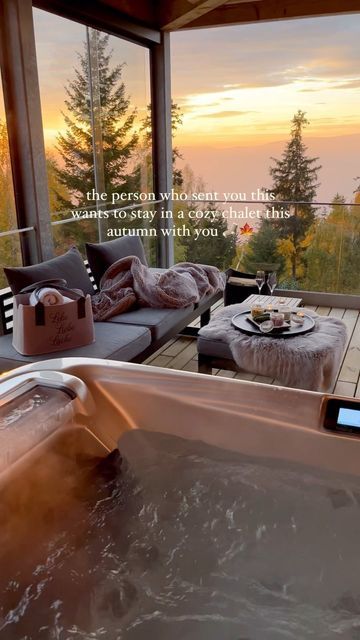 UNIQ Chalets on Instagram: "It sounds like a good plan, right? 😮‍💨🧡 Share this beautiful place with a person you want to have a cozy autumn escape in a chalet with 🔥 Location 📍 @brandlalm Music 🎶 @antentofficial #chalet #autumnvibes #autumn #whirlpool #cozy #aesthetics #beautifuldestinations #chalets" Cabin In Mountains, Cozy Cabin Aesthetic, Pool Aesthetic, Aurora Rose, Cabin Aesthetic, Diy Cabin, Cabin Trip, Mountains Aesthetic, Romantic Cabin