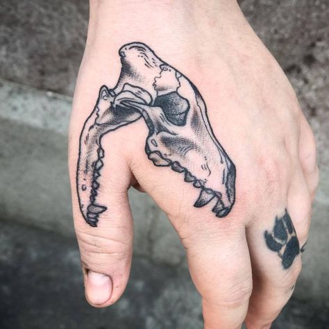 Still shot of the wolf skull for Cari thank you for popping by! #pcrumptattoos #thebutcher #1337tattoos #griffinsalve... Tiny Tattoo, Tato Suku, Henne Tattoo, Wolf Skull, Tattoo Trend, Alien Tattoo, Dream Tattoos, 문신 디자인, Tattoos Gallery