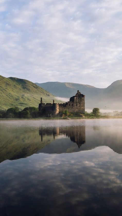 Nature phone wallpaper background, Eilean Donan Castle, Scotland | free image by rawpixel.com Nature Phone Wallpaper, Scottish Aesthetic, Scotland Wallpaper, Scotland Aesthetic, Eilean Donan Castle, Scotland Landscape, Scotland Forever, Eilean Donan, Castle Scotland