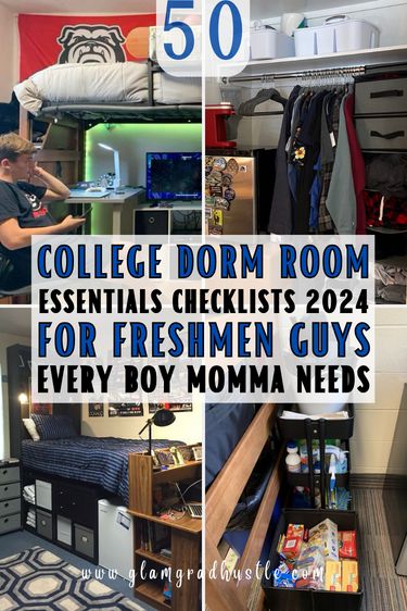In search for the best dorm room essentials for guys freshman year moving to college this year? These dorm supplies are going to make dorm life so much easier for him! Whether the college student is your son, your best friend, or boyfriend these are the must have dorm room essentials for men he will constantly use while living in the dorm. These dorm room essentials are the perfect dorm gifts for any freshman, as it will help univesity boys survive living in the dorm without much stress. Dorm Room Designs Guys, Boys Dorm Room Bedding, Dorm Room Men Ideas, Dorm Room Desk Under Bed, Essentials For College Dorm Room, College Student Room Ideas, Guy Dorm Room Decor, Guy Dorm Decor, How To Hang Curtains In Dorm Room