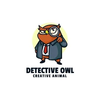 Logos, Owl Mascot, Bird Mascot, Cow Illustration, Cartoon Bird, Detective Game, Female Detective, Owl Illustration, Detective Story