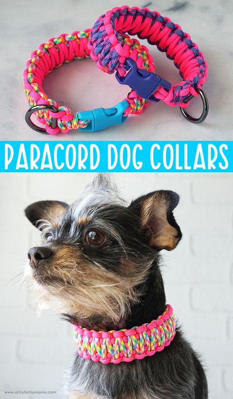 Paracord Dog Collar | artsy-fartsy mama Para Cord Dog Collar, Paracord Pet Collar, Dog Paracord Collar, Diy Dog Collar Paracord, Homemade Dog Collars, Paracord Dog Collar Pattern, How To Make Dog Collars, Paracord Collar Dogs, Diy Pet Collar