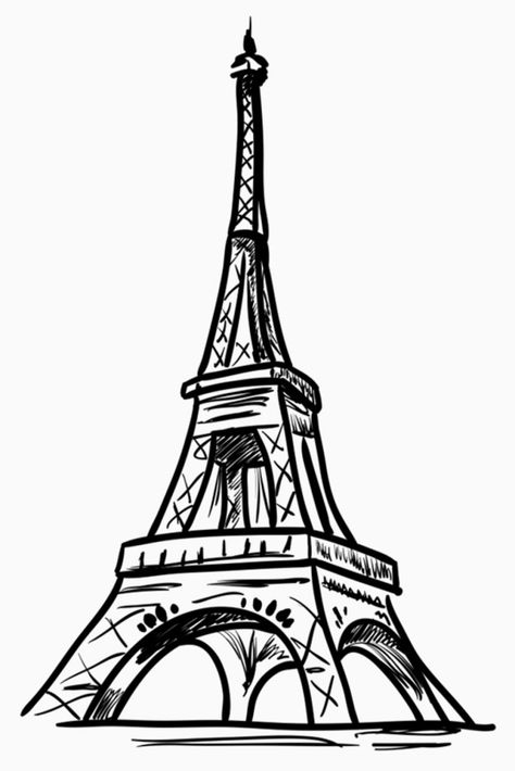 Learn To Draw A Cool & Easy Eiffel Tower Drawing Sketch In Few Steps. Eifel Tower Drawing, Effiel Tower Drawing, Eiffel Tower Drawing Easy, Eiffel Tower Tattoo, Easy Drawing Ideas For Beginners, Tower Drawing, Eiffel Tower Drawing, Paris Drawing, Drawing Ideas For Beginners