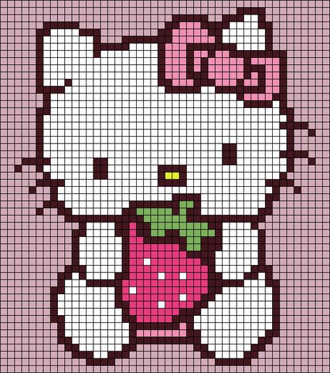 Alpha pattern #162279 | BraceletBook Hello Kitty Crochet Graph Patterns, Kirby Graph Pattern, Alpha Patterns Crochet Hello Kitty, Hello Kitty Graph Pattern, Crochet Tapestry Pattern Words, Pixel Grid Hello Kitty, Crochet Graphic Pattern, Sanrio Crochet Tapestry, Crochet Pixel Pattern Hello Kitty