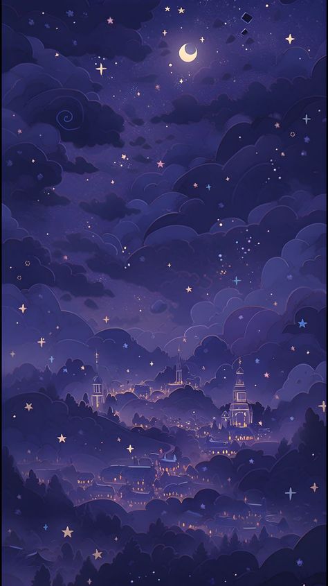 Wallpaper Estetika, Pretty Backgrounds, Cute Simple Wallpapers, Cool Wallpapers Art, Pretty Wallpapers Backgrounds, Arte Fantasy, 판타지 아트, Dreamy Art, The Night Sky