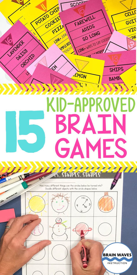 This collection of 15 brain games are perfect for kids in upper elementary and middle school classrooms. This games make kids think and plan in new and creative ways. Each game is low-prep and easy to implement. Check out this set of 15 kid-approved brain games perfect for the classroom! Brain Break Games Elementary, Anticipatory Set Ideas Elementary, Brain Break Ideas Elementary, Thinking Thursday Activities For Kids, Classroom Games 3rd Grade, Fun Brain Breaks For Kids, 3rd Grade Classroom Games, 4th Grade Enrichment Activities, Brain Elementary