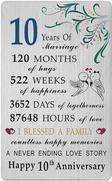 10th Anniversary Card for Husband Wife, 10th Wedding Anniversary Card Gifts for Men Women, 10 Years Anniversary Card for Him Her 9th Anniversary Quotes For Husband, 10th Anniversary Quotes, 10th Wedding Anniversary Wishes, 10 Year Anniversary Quotes, Wedding Anniversary Poems, Best Anniversary Wishes, Marriage Anniversary Cards, Happy 10 Year Anniversary, 10 Year Wedding Anniversary