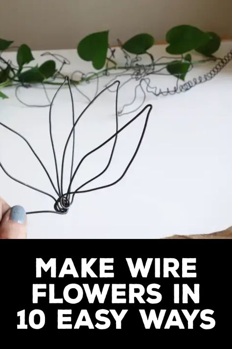 How to Make Wire Flowers Glass And Wire Art, Make Wire Flowers, Wire Sunflower Tutorial, Thick Wire Crafts, Diy Wire Art Sculpture, Diy Outdoor Flowers, 3d Wire Flowers, Diy Wire Flowers How To Make, Wire Projects Sculpture