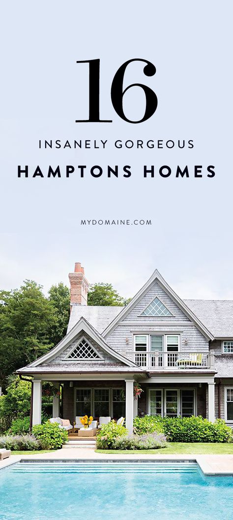 Homes In The Hamptons, Home In The Hamptons, Hamptons House Design, Hampton Homes Exterior, South Hampton Style Interiors, Small Hamptons House, Hamptons Beach House Exterior, Modern Hamptons Exterior, Hamptons House Aesthetic