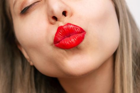 Closeup of female lips kissing a screen ... | Premium Photo #Freepik #photo #red-lips #sexy-lips #face-makeup #woman-lips Lips Kissing, Mouth Kiss, Kissy Lips, Blowing A Kiss, Woman Lips, Female Lips, Lips Photo, Blowing Kisses, Belly Workout Challenge