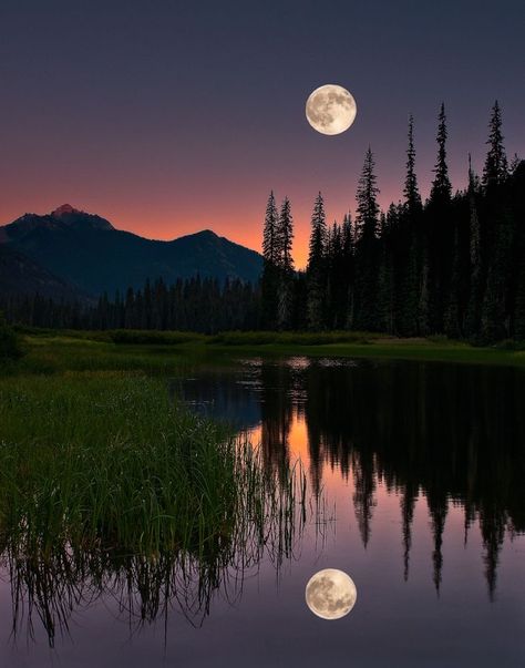 Reflection on the Water Full Moon Pictures, Full Moon Photography, Moonlight Photography, Shoot The Moon, Moon Photos, Moon Pictures, Moon Photography, Airbrush Art, Beautiful Photography Nature