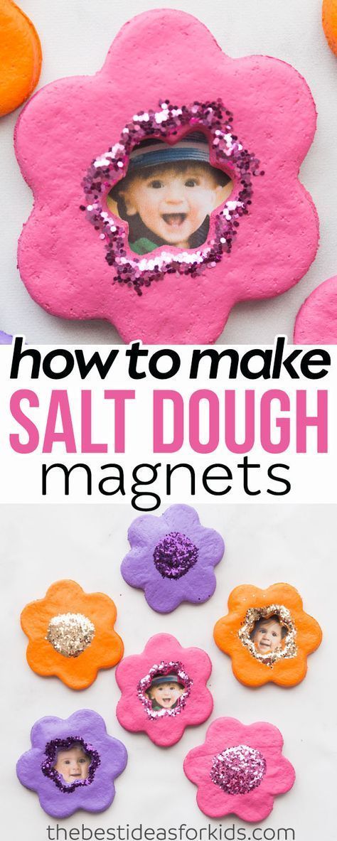 Diy Gifts For Grandma, Salt Dough Crafts, Diy Gifts For Mothers, Diy Mother's Day Crafts, Mother's Day Projects, Homemade Mothers Day Gifts, Grandmas Mothers Day Gifts, Mother's Day Gift Baskets, Flower Magnets