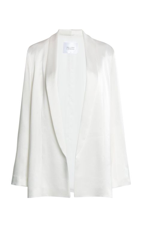 Soiree Blouses, Outer Satin, Balmain Blazer, Satin Blazer, Open Front Blazer, Cotton Blazer, Luxury Bridal, Jacket Design, Party Looks