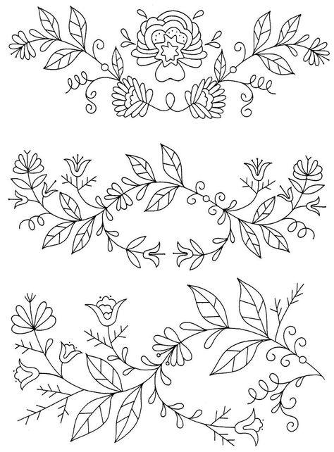 Peasant Folk ARt Embroidery 3 | Flickr - Photo Sharing! Folk Art Embroidery, Hungarian Embroidery, Redwork Embroidery, Floral Embroidery Patterns, Art Embroidery, Embroidery Works, Pola Sulam, Learn Embroidery, Folk Embroidery