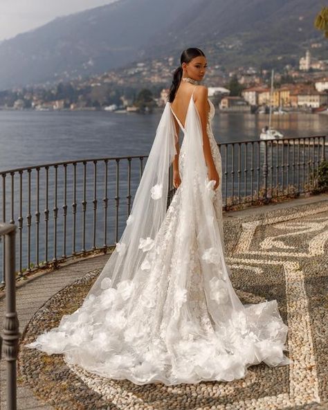 OKSANA MUKHA® Official Page on Instagram: "Get ready to feel like the most radiant bride as you walk down the aisle in this enchanting creation ELINOR Let your inner beauty blossom and embark on the most beautiful journey of your life. 🌺💍💕" Wedding Dress Fall, Oksana Mukha, Big Wedding Dresses, Semi Formal Wedding, Fall October, Beautiful Wedding Dress, Buy Wedding Dress, Types Of Lace, Wedding Silhouette