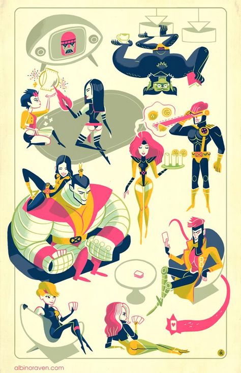 The X-Men - Glen Brogan {albinoraven.com} Arte Nerd, Uncanny X-men, Geek Art, Marvel Girls, Marvel X, Superhero Art, Comic Book Characters, Xmen, The Villain