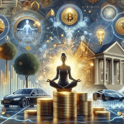 Unfold the aura of riches with this AI-generated image exhibiting the prosperous charm of wealth manifestation. It's visually imbued with gold coins, luxurious mansions, and a thriving stock trader, blending perfectly with abstract illustrations of meditative figures and visualization graphics. A true representation of success, growth, and abundance. Learn more about wealth manifestations in the link. 

#WealthManifestation #Abundance #Prosperity #LawofAttraction #Visualization #FinancialFreedom Money Pics Image, Abundance Images, Luxurious Mansions, Star Seed, Krishna Quotes In Hindi, Wealth Manifestation, Stock Trader, Yoga Decor, Manifesting Wealth