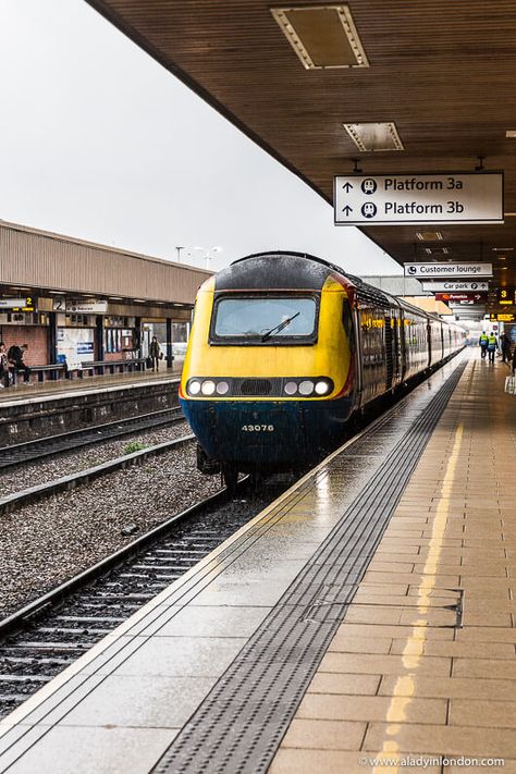 Train Travel in the UK - Tips for Traveling by Rail in Britain Zug, Karlsruhe, Train In Station, Travel Train Photography, Train Station Outside, Uk Train Travel, Uk Train Station, Train Station Reference, Uk Train Aesthetic