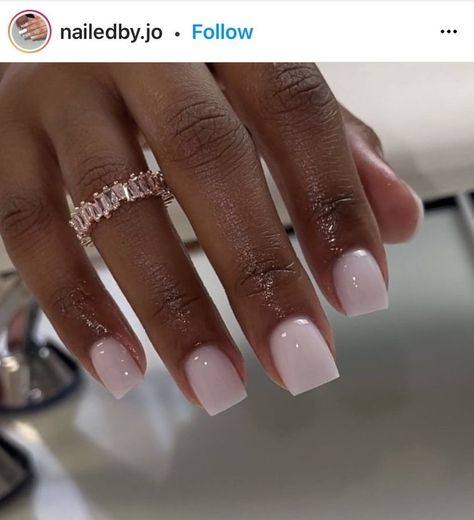 Milk White Nails With French Tip, Square Short White Nails, Cloudy White Nails, Acrylic Overlay Nails Short, Elegantes Makeup, American Manicure, White Gel Nails, Overlay Nails, Milky Nails