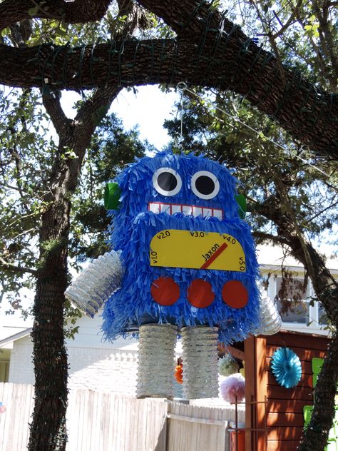 Robot Piñata Art, Birthday, Robot Pinata, Robot Party, Science Party, Weird Science, Atticus, Family Day, Science