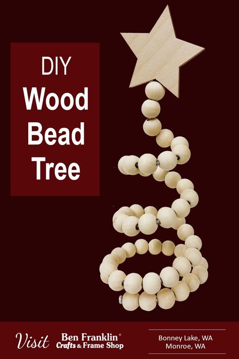 Diy Wood Bead Projects, Wood Bead Tree, Wooden Bead Christmas Tree, Wooden Bead Crafts, Wooden Beads Crafts, Bead Garland Christmas Tree, Spiral Christmas Tree, Beaded Christmas Tree, Bead Tree