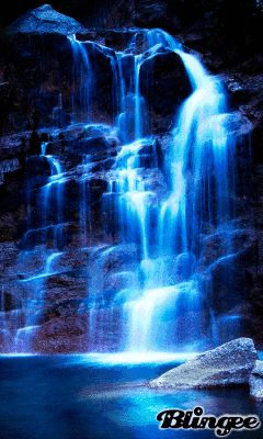 blue waterfalls Picture #126677145 | Blingee.com Waterfall Background, Waterfall Pictures, Waterfall Photography, Scenery Pictures, Les Cascades, Beautiful Gif, Travel Images, Beautiful Waterfalls, Fall Wallpaper