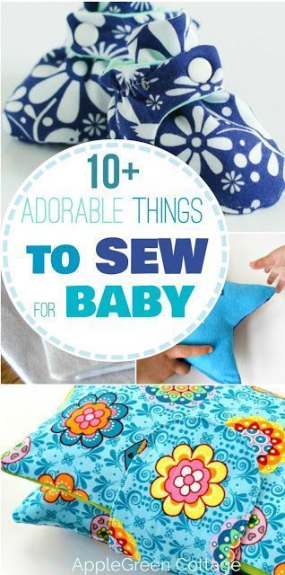 10 adorable things to sew for a baby, easy sewing projects with beginner sewing patterns, great for making cute homemade baby shower gifts. #baby #sewing #diy #sewingforbaby #newmom #craft #easysewingprojects #diygifts #simple #pattern #booties #hat #beanie #toys #diytoys #accessories #diaper #fleece #fabric #sewinginspiration #scarf #babybib #bib #bibpattern Amigurumi Patterns, Homemade Baby Shower Gifts, Things To Sew, Diy Tricot, Beginner Sewing Patterns, Diy Bebe, Diy Bricolage, Beginner Sewing, Beginner Sewing Projects Easy
