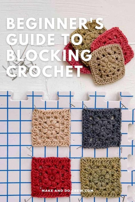 Learn how to block crochet projects with this comprehensive guide from Make and Do Crew. We include crochet tips and tricks + crochet hacks so that even beginners can learn how to finish a crochet project. Whether you're looking for the best blocking tools, blocking methods like wet, dry or steam blocking, or how to make a DIY crochet blocking board, you'll find it in this guide. Visit the blog to learn more about how to block crochet. - Crochet Technique Diy Crochet Blocking Board, Crochet Blocking, Crochet Blocking Board, Crochet Hacks, Crochet Tips And Tricks, Crochet Stitches Symbols, Block Crochet, Make And Do Crew, Crochet Hack
