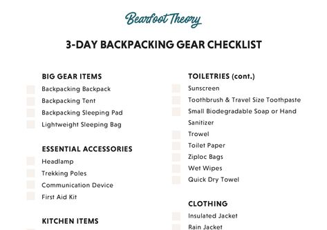 3-Day Backpacking Checklist (2021) – Bearfoot Theory Best Backpacking Tent, Truck Topper, Backpacking Checklist, Havasupai Falls, Best Sleeping Bag, Lightweight Sleeping Bag, Backpacking Essentials, Ultralight Tent, Bicycle Gift