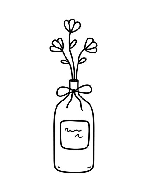 Simple Flower Vase Drawing, Easy Flower Vase Drawing, Flower Vase Drawing Simple, Vase With Flowers Drawing, Vase Doodle, Bouquet Doodle, Flower Vase Drawing, Small Vases With Flowers, Vase Drawing