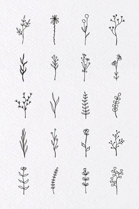 Tattoo Placements, Organizator Grafic, Pola Tato, Kraf Kertas, Plant Sketches, Tattoo Diy, Branch Vector, Seni Dan Kraf, Floral Doodle