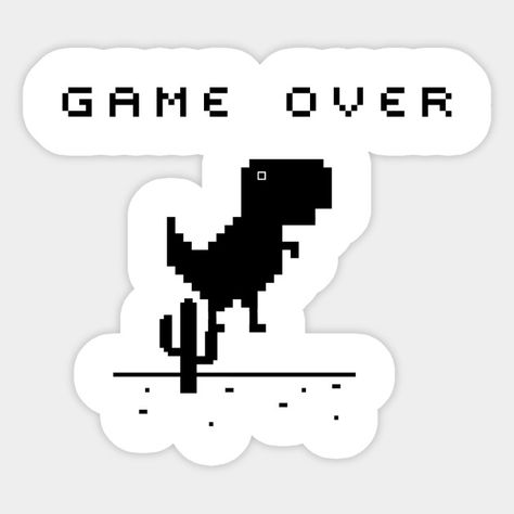 Game Over Sticker, Cool Sticker Ideas, Cool Stickers Art, Cool Stickers For Laptop, Google Stickers, Chrome Dinosaur, Pc Stickers, Fathers Day Crafts For Toddlers, Nerd Stickers