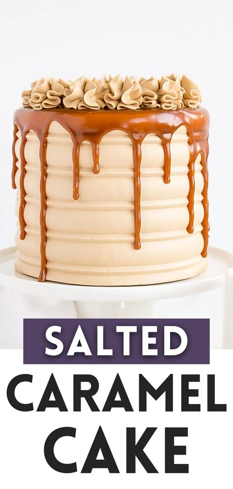 Tagliatelle, Caramel Without Heavy Cream, Salted Caramel Birthday Cake, Caramel Birthday Cake, Caramel Aesthetic, Carmel Cake, Caramel Cake Recipe, Baking Aesthetic, Homemade Salted Caramel