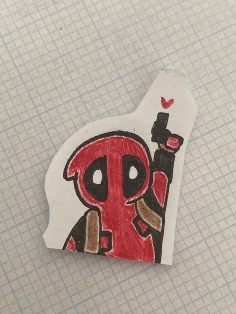 Deadpool Cute Art, Deadpool Cute Drawing, Deadpool Simple Drawing, Deadpool Doodle Art, Cute Deadpool Drawing, Deadpool Easy Drawing, Deadpool Sketch Easy, Simple Ipad Drawing, Marvel Drawings Ideas