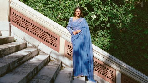 Although she lives in a centuries-old palace complex, Princess Gauravi’s worldview is refreshingly forward-looking as she strives to empower underprivileged local women and give a fillip to Rajasthan’s traditional crafts Gauravi Kumari, Light Blue Saree, Money Indian, Days Until Spring, Polo Horse, Vogue India, Blue Saree, Model Aesthetic, Indian Aesthetic