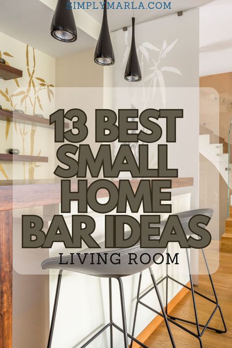HEY EVERYONE! WE ARE SO EXCITED TO SHARE 13 BEST SMALL HOME BAR IDEAS FOR YOUR LIVING ROOM! LET'S CREATE THE PERFECT ENTERTAINMENT AREA FOR YOUR GUESTS TO HANG AROUND AND ENJOY A FEW DRINKS! DISPLAY YOUR EXPENSIVE BOTTLES AND GLASSES WITH THESE CUTE IDEAS. WE HOPE YOU LOVE THIS POST! #LIVINGROOM #HOMEBAR #APARTMENTS #MODERN #RUSTIC #BAR #BARCART Mini Home Bar Designs, Small Bar With Mirror, Small Bar Set Up At Home, Ideas For A Bar At Home, Simple Bars For Home, Bar Unit In Dining Area, Bar Unit Ideas For Home, Small Bar Display, Diy Bar Small Spaces