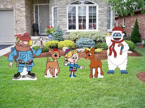 Excited to share this item from my #etsy shop: Set of 5 Rudolph the Red Nosed Reindeer /Clarice yard art/Hermey the Elf/ Bumble the Abominable Snow Monster/Yukon/ Christmas yard art/ Bumble Rudolph, Rudolph Characters, Reindeer Outdoor Decorations, Hermey The Elf, Outdoor Christmas Diy, Halloween Yard Art, Rudolph Red Nosed Reindeer, Snow Monster, Rudolph Christmas