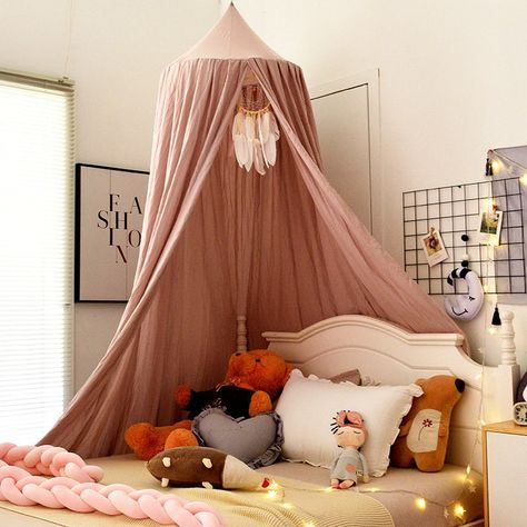 Canopy Bedroom Decor, Mosquito Net Baby, Baby Crib Canopy, Girls Bed Canopy, Kids Bed Canopy, Princess Canopy Bed, Tent Room, Canopy Bed Diy, Hanging Tent
