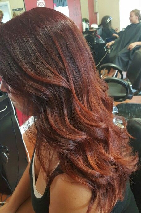 Red balayage Redhead Facts, Brunette Medium, Red Ombre Hair, Red Balayage, Fall Hair Color Trends, Ferrari Red, Color Highlights, Shea Moisture, Hair Color Auburn