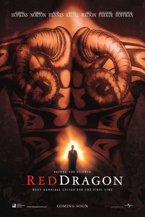 Red Dragon Hannibal Red Dragon, Hannibal Rising, Red Dragon Tattoo, Dragon Rouge, Mary Louise Parker, Gaspard Ulliel, Dragon Movies, Edward Norton, Anthony Edwards