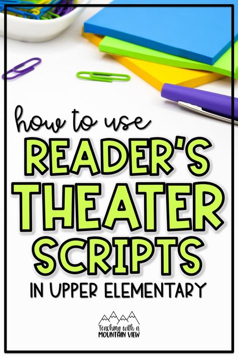 Soft Start Upper Elementary, Readers Theater 3rd Grade, Science Of Reading Upper Elementary, Theater Classroom, Raising Arrows, Readers Theater Scripts, Upper Elementary Reading, Reader's Theater, Kids Book Club