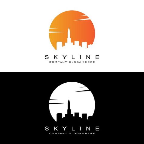 Skyline Logo Design, Tech Moodboard, Cityscape Logo, City Logos Design, Skyline Logo, Sky Logo, Construction City, Hill Logo, Online Mood Board