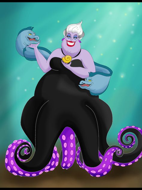 Autodesk Sketchbook on iPad. For my aunt who’s favourite character is Ursula ❤️ Ursula Painting Ideas, Ursula Illustration, Ursula Hair Ideas, Ursula Cartoon, Ursula Drawing, Ursula Mermaid, Ursula Art, Ursula And Ariel, Ursula The Little Mermaid