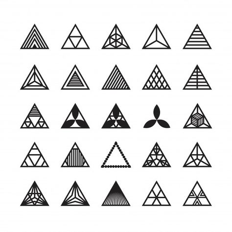 2d Geometric Shapes Design, Prism Logo, Tapete Gold, Logo Design Set, Geometric Shapes Art, Flower Logo Design, Icon Design Inspiration, Triangle Geometric, Geometric Symbols