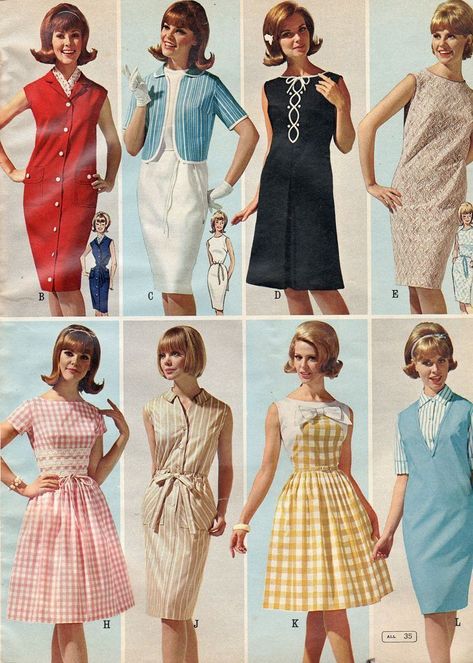 60s House Wife Fashion, 50s Womens Fashion Dresses, 1950s American Fashion, 1960s Womens Fashion Casual, 1960s Fashion Catalog, 1960s High Fashion, 1964 Outfits, 50s Fashion For Women 1950s, 1960s Fashion Women Classy