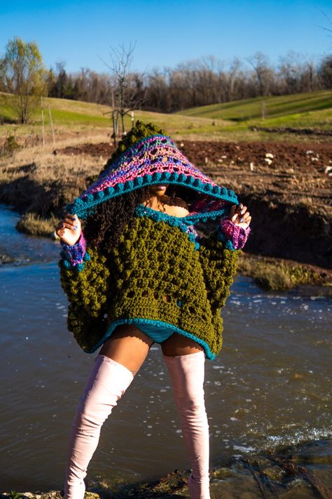 Oversized Crochet Hoodie Hooded Crochet Sweater, Crochet Hoodie Pattern Free, Crochet Plus Size, Crochet Hood, Crochet Hoodie, Hoodie Pattern, Crochet Inspo, Style Expert, Oversize Hoodie