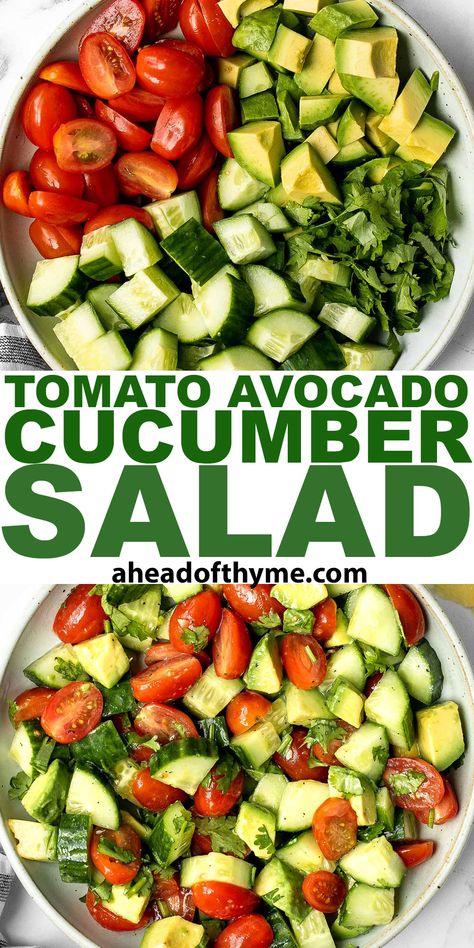 Tomato Avocado Cucumber Salad, Tomato Cucumber Avocado Salad, Avocado Cucumber Salad, Salmon Toast, Avacado Salad, Cucumber Tomato Avocado Salad, Cucumber Avocado Salad, Avocado Cucumber, Avocado Tomato Salad