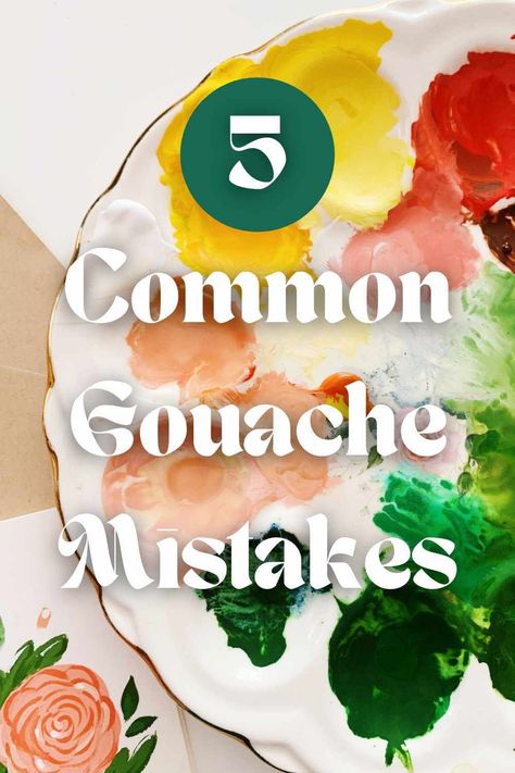 In this post I share some common gouache mistakes and how to avoid them. If you're looking for gouache for beginners content this is a great place to start. This gouache tutorial will help you avoid common mistakes so you can get better at gouache painting faster! Gouache On Toned Paper, Watercolor Gouache Painting, Gouache Paint Tutorial, Guache Painting Tutorial, Cute Gouache Illustration, Gouache Tips And Tricks, How To Use Gouache Paint, How To Use Gouache, Gouache For Beginners