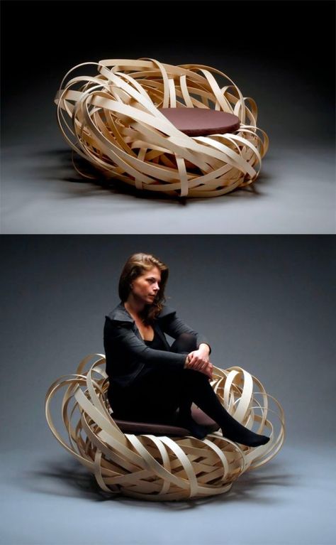 50 Stunning Sculptural Chairs That Act As Artistic Centrepieces Sculpture Furniture Design, Sunflower Chair, Chair Sculpture, Nest Furniture, Sculpture Furniture, Organic Chair, Nest Chair, Sculptural Chair, Sculptural Furniture