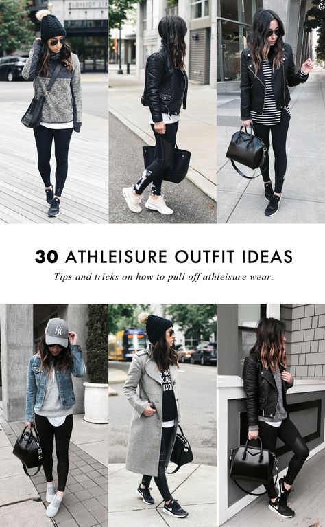 Looks Camisa Jeans, Mode Tips, 30 Outfits, How To Wear Leggings, Athleisure Trend, Winter Stil, Mode Casual, Athleisure Fashion, Modieuze Outfits
